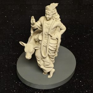 Krishna murti with calf — PARAMAM sacred sculpture